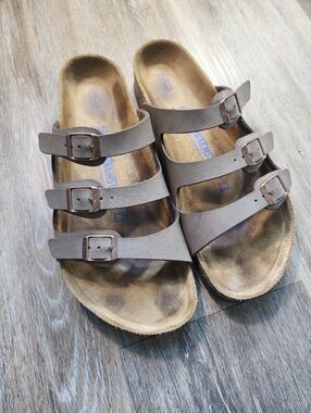 Birkenstock Soft Footbed Triple-Strap Cork Leather Size 42 / 11-11.5